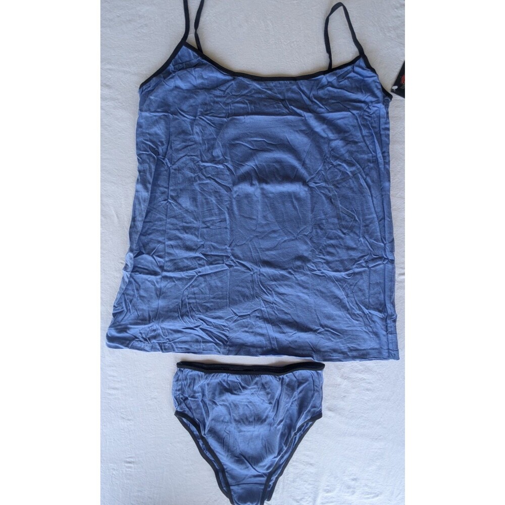 Dangerous Duds 1XL Blue Camisole & Panty Set Lingerie Sleepwear Cami
